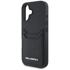 Karl Lagerfeld HC Grained PU Cardslot Metal Elong iPhone 16 Case - Black - Apple Cases - Cases - Techbox
