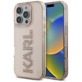 Karl Lagerfeld IML Rhinestones Logo iPhone 16 Pro Case - Pink | Techbox