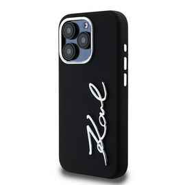 Karl Lagerfeld Silicone Metal Script Logo iPhone 15 Pro Max Case - Black - Uncategorized Cases (2) - Cases - Techbox