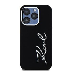 Karl Lagerfeld Silicone Metal Script Logo iPhone 15 Pro Max Case - Black - Uncategorized Cases (2) - Cases - Techbox