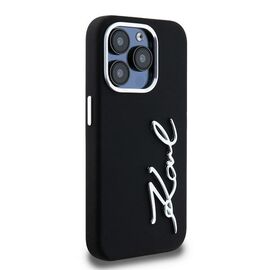 Karl Lagerfeld Silicone Metal Script Logo iPhone 15 Pro Max Case - Black - Uncategorized Cases (2) - Cases - Techbox