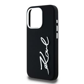 Karl Lagerfeld Silicone Metal Script Logo iPhone 15 Pro Max Case - Black - Uncategorized Cases (2) - Cases - Techbox