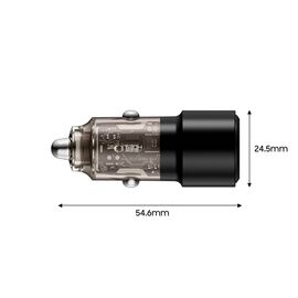 CC03 2-port PD75W car charger - black
