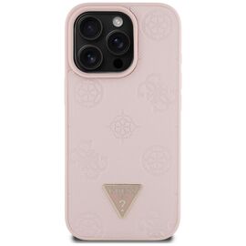 Guess Grained Hot Stamp Peony Triangle Logo MagSafe iPhone 16 Pro Case - Pink - Apple Cases - Cases - Techbox