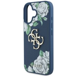Guess Grained Roses Big 4G logo case for iPhone 16 - blue - Apple Cases - Cases - Techbox