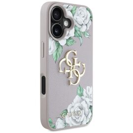 Guess Grained Roses Big 4G Logo iPhone 16 Case - Purple - Apple Cases - Cases - Techbox
