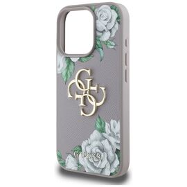 Guess Grained Roses Big 4G Logo iPhone 16 Pro Case - Purple - Apple Cases - Cases - Techbox