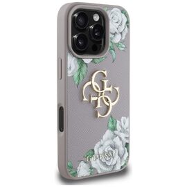 Guess Grained Roses Big 4G Logo iPhone 16 Pro Max Case - Purple | Techbox
