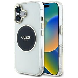 Guess IML Metal Colored Circle Classic Logo MagSafe case for iPhone 16 - black - Apple Cases - Cases - Techbox