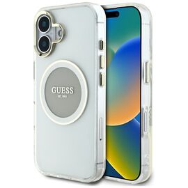 Guess IML Metal Colored Circle Classic Logo MagSafe case for iPhone 16 - gray | Techbox