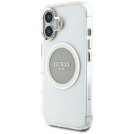Guess IML Metal Colored Circle Classic Logo MagSafe case for iPhone 16 - gray | Techbox