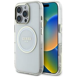 Guess IML Metal Colored Circle Classic Logo MagSafe case for iPhone 16 Pro - white - Apple Cases - Cases - Techbox