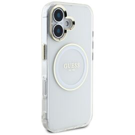 Guess IML Metal Colored Circle Classic Logo MagSafe case for iPhone 16 - white - Apple Cases - Cases - Techbox