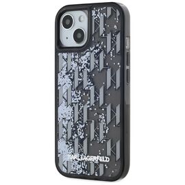 Karl Lagerfeld Liquide Glitter Monogram Gradient iPhone 15 Case - Black - Uncategorized Cases (2) - Cases - Techbox