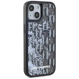 Karl Lagerfeld Liquide Glitter Monogram Gradient iPhone 15 Case - Black - Uncategorized Cases (2) - Cases - Techbox