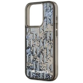 Karl Lagerfeld Liquide Glitter Monogram Gradient iPhone 15 Pro Case - Black - Uncategorized Cases (2) - Cases - Techbox