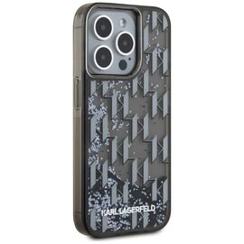 Karl Lagerfeld Liquide Glitter Monogram Gradient iPhone 15 Pro Max Case - Black - Uncategorized Cases (2) - Cases - Techbox