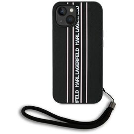 Karl Lagerfeld Saffiano Athleisure Stripes Cord iPhone 15 Case - Pink - Uncategorized Cases (2) - Cases - Techbox