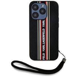 Karl Lagerfeld Saffiano Athleisure Stripes Cord iPhone 15 Pro Case - Red - Uncategorized Cases (2) - Cases - Techbox