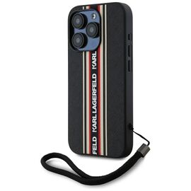 Karl Lagerfeld Saffiano Athleisure Stripes Cord iPhone 15 Pro Max Case - Red - Uncategorized Cases (2) - Cases - Techbox