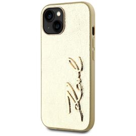 Karl Lagerfeld Wrinkled Metal Signature iPhone 15 Case - Gold | Techbox