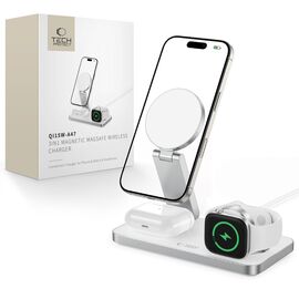 Tech-Protect QI15W-A47 MagSafe 3in1 Inductive Charger + USB-C Cable - White | Techbox