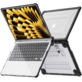 Tech-Protect SmartShell Pro case for MacBook Air 13" 2023-2025 M2 / M3 / M4 - transparent and black - Bags & Backpacks - Laptop Accessories - Techbox