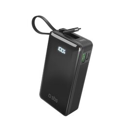 Powerbank SBS 10000 mAh 20W with built-in USB-C cable and digital display - black - Travel Chargers - Smartphone Chargers - Techbox