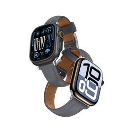 AmazingThing Class Band Leather Strap for Apple Watch 45 / 46 / 49 mm - Gray - Accessories - Smartwatches & Accessories - Techbox