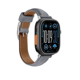 AmazingThing Class Band Leather Strap for Apple Watch 45 / 46 / 49 mm - Gray - Accessories - Smartwatches & Accessories - Techbox