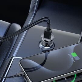 Wozinsky 65W Car Charger USB-C PD 65W / USB-A 45W QC 3.0 - Black