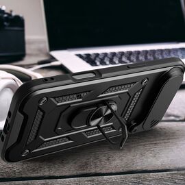Hybrid Armor Camshield iPhone 17 Air Case with Stand and Camera Cover - Black - Apple Cases - Cases - Techbox
