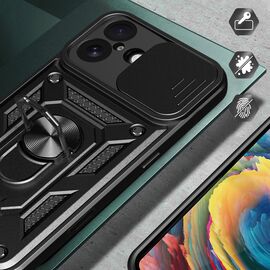 Hybrid Armor Camshield iPhone 17 Case with Stand and Camera Cover - Black - Apple Cases - Cases - Techbox