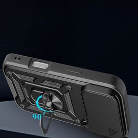 Hybrid Armor Camshield iPhone 17 Pro Case with Stand and Camera Cover - Black - Apple Cases - Cases - Techbox