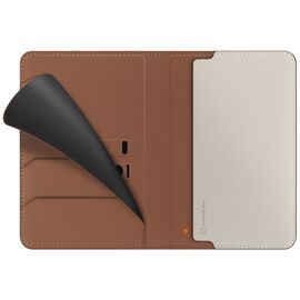 Uniq Belmont Passport Case with Apple Find My RFID Blocking Caramel Beige