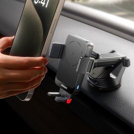 Joyroom JR-ZS241S car mount with inductive charger for dashboard - black | Techbox