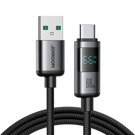 Joyroom S-A16 Pro Prism Series 66W USB-A - USB-C Cable with Display 1.2m - Black - Cables & Adapters - Cables & Accessories - Techbox