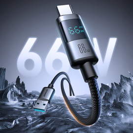 Joyroom S-A16 Pro Prism Series 66W USB-A - USB-C Cable with Display 1.2m - Black - Cables & Adapters - Cables & Accessories - Techbox