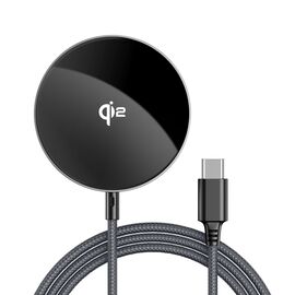 Acefast E24 Qi2 15W Magnetic Inductive Charger with 1.2m USB-C Cable - Black - Powerbanks - Smartphone Chargers - Techbox