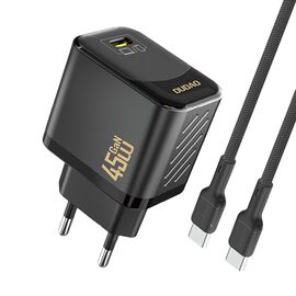 Dudao A28C 45W GaN Wall Charger + USB-C Cable - Black | Techbox