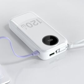 Dudao K13Pro 20000mAh Powerbank with Built-in Cable - White - Travel Chargers - Smartphone Chargers - Techbox