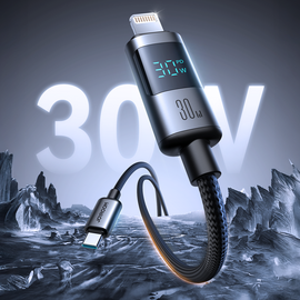 Joyroom S-A16 Pro Prism Series 30W USB-C - Lightning Cable with Display 1.2m - Black - Cables & Adapters - Cables & Accessories - Techbox