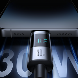 Joyroom S-A16 Pro Prism Series 30W USB-C - Lightning Cable with Display 1.2m - Black - Cables & Adapters - Cables & Accessories - Techbox