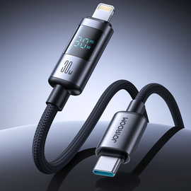 Joyroom S-A16 Pro Prism Series 30W USB-C - Lightning Cable with Display 1.2m - Black - Cables & Adapters - Cables & Accessories - Techbox
