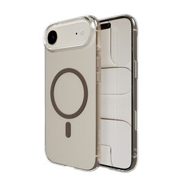 Puro Lite Mag TPU+PC Case Compatible with MagSafe for iPhone 17 Air - Transparent with Brown Ring - Apple Cases - Cases - Techbox