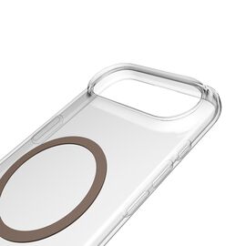 Puro Lite Mag TPU+PC Case Compatible with MagSafe for iPhone 17 Air - Transparent with Brown Ring - Apple Cases - Cases - Techbox