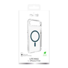 Puro Lite Mag TPU+PC Case Compatible with MagSafe for iPhone 17 Air - Transparent with Turquoise Ring - Apple Cases - Cases - Techbox