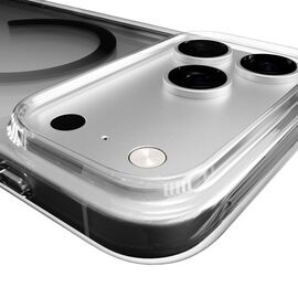 Puro Lite Mag TPU+PC Case Compatible with MagSafe for iPhone 17 Pro Max - Transparent with Black Ring - Apple Cases - Cases - Techbox