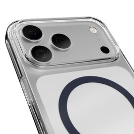 Puro Lite Mag TPU+PC Case Compatible with MagSafe for iPhone 17 Pro Max - Transparent with Blue Ring - Apple Cases - Cases - Techbox