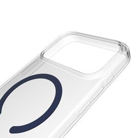 Puro Lite Mag TPU+PC Case Compatible with MagSafe for iPhone 17 Pro Max - Transparent with Blue Ring | Techbox